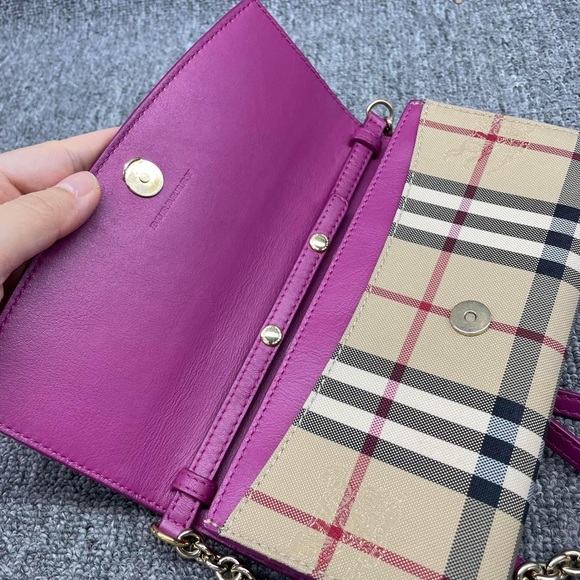 100% Authentic Burberry Henley Pink/Brown Leather Shoulder Bag - Picture 11 of 15